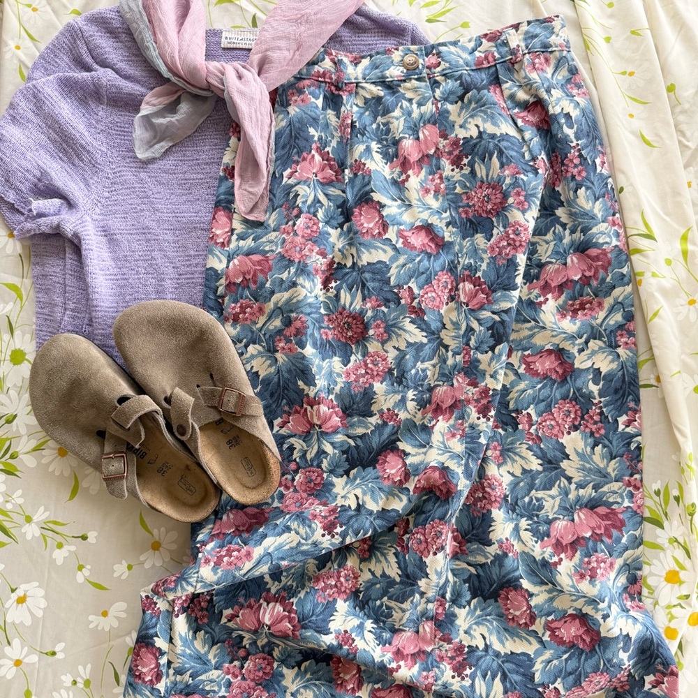 Vintage floral pencil skirt